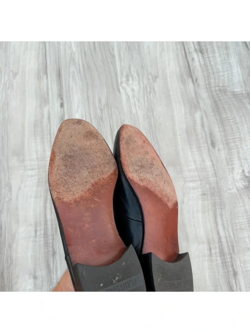 Florsheim black leather cap-toe oxford dress shoes